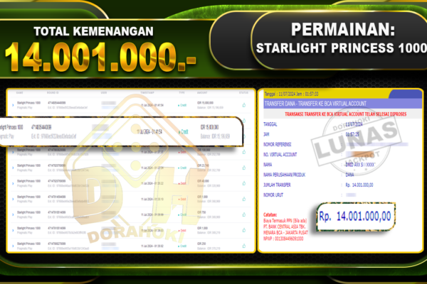 STARLIGHT PRINCESS 1000 Rp.14.001.000