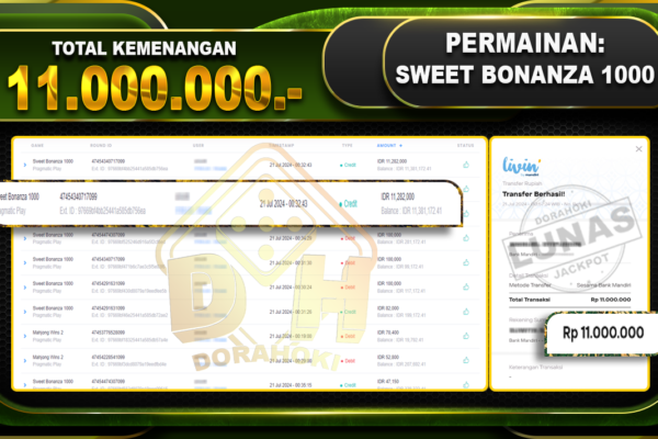 SWEET BONANZA 1000 Rp.11.000.000