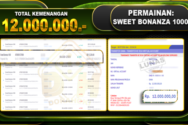 SWEET BONANZA 1000 Rp.12.000.000