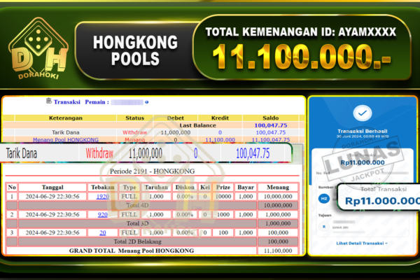 TOGEL HONGKONG Rp.11.100.000