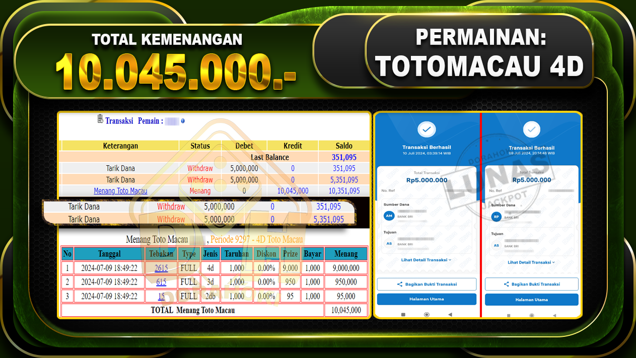 TOTOMACAU 4D Rp.10.045.000