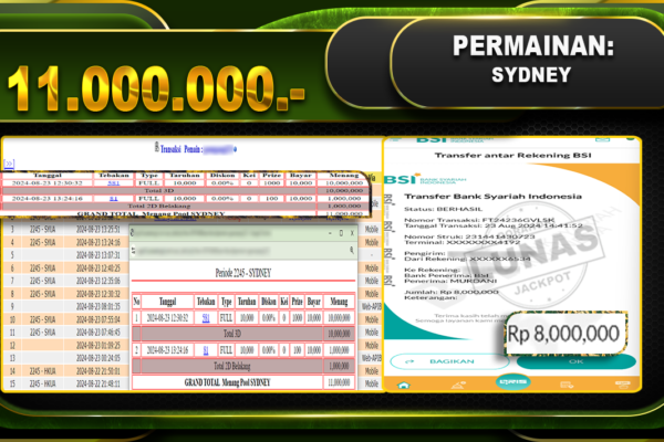 TOGEL SYDNEY Rp.11.000.000