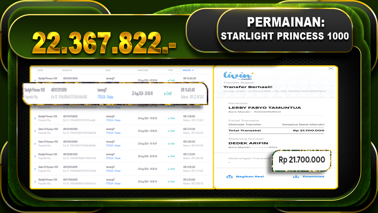 Starlight Princess 1000 Rp.22.367.822