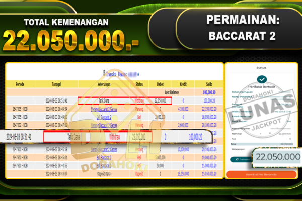 BACCARAT 2 Rp.22.050.000