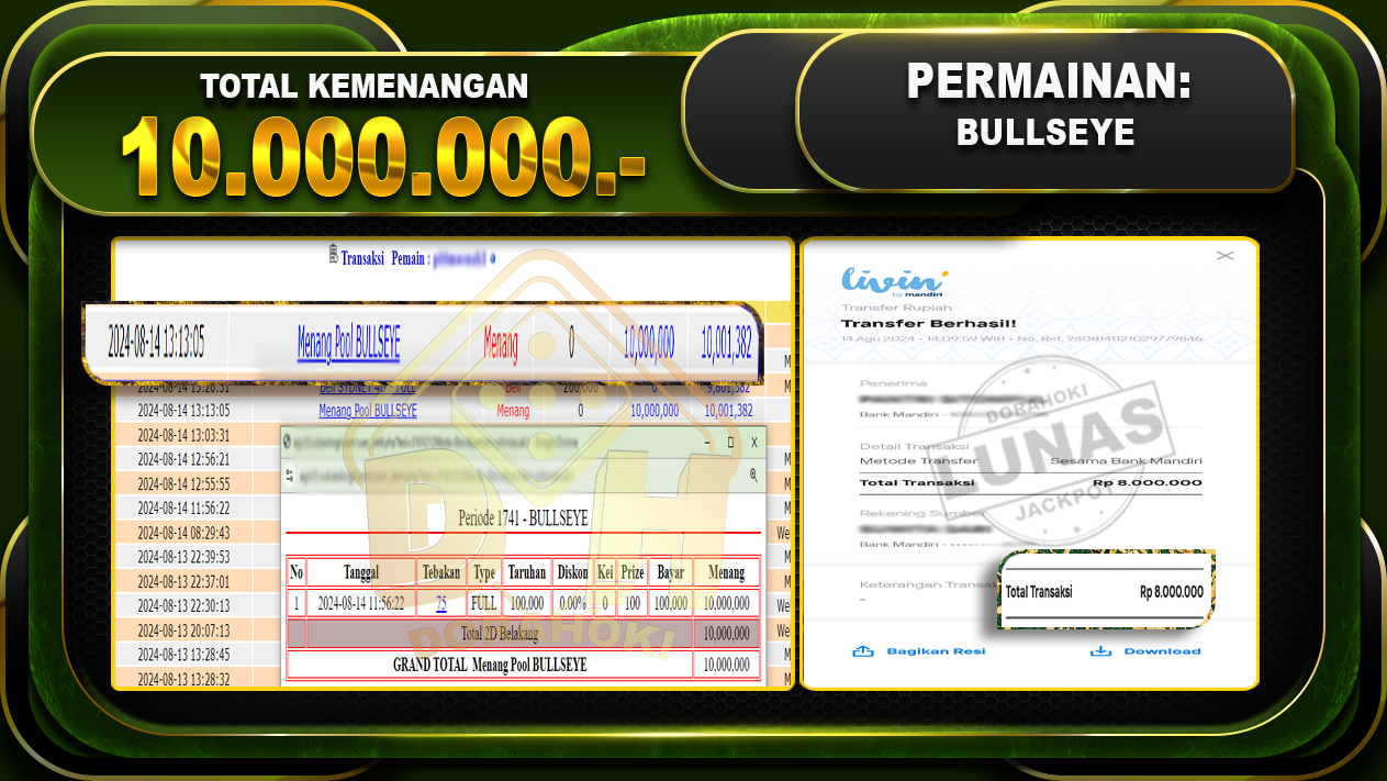 BULLSEYE Rp 10.000.000