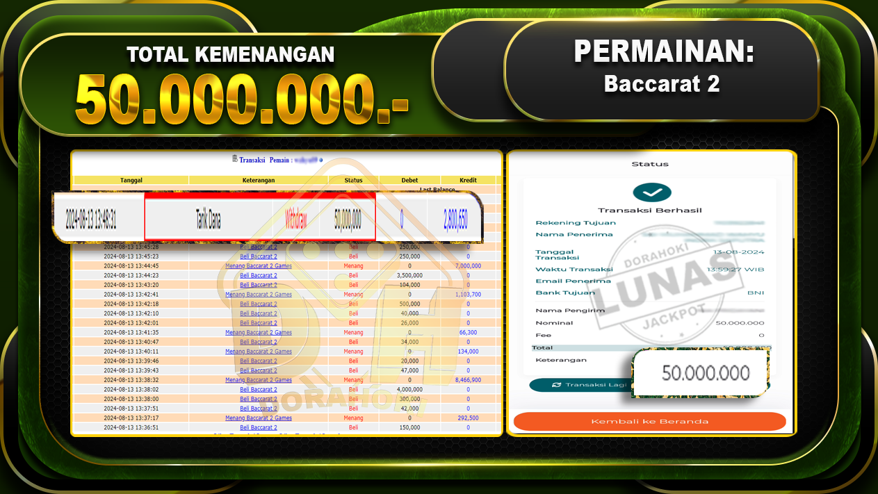 Baccarat Rp 50.000.000