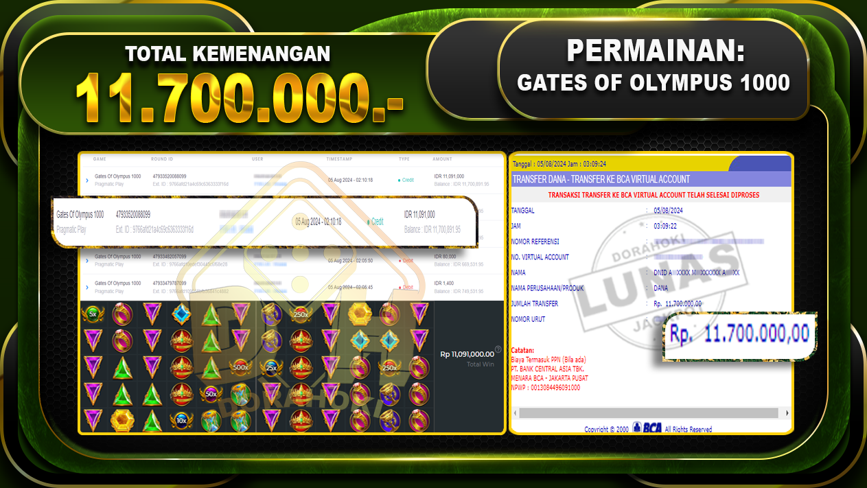 GATES OF OLYMPUS 1000 Rp.11.700.000