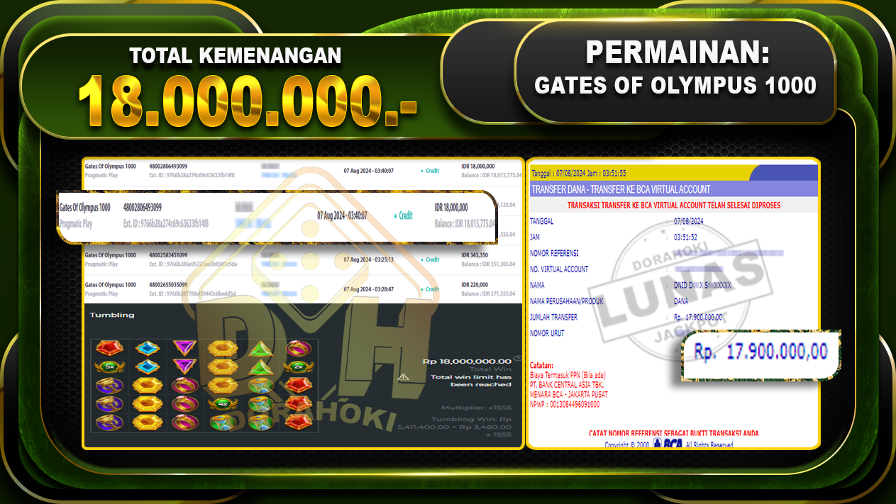 GATES OF OLYMPUS 1000 Rp.18.000.000 - 2