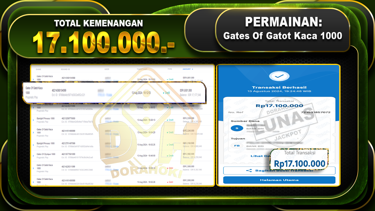 Gates Of Gatot Kaca 1000 Rp.17.100.000