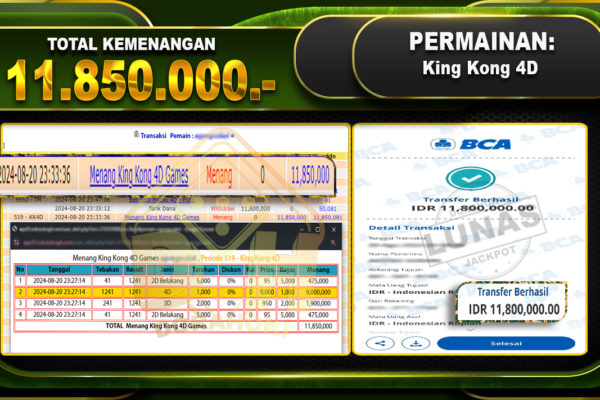 King Kong 4D TOGEL Rp11.850.000