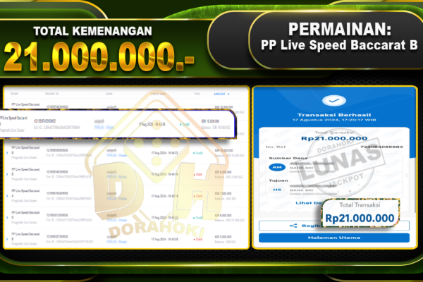 PP Live Speed Baccarat B Rp 21.000.000