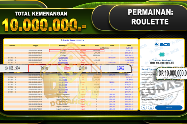 ROULETTE Rp.10.000.000