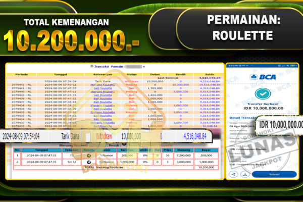 ROULETTE Rp.10.200.000