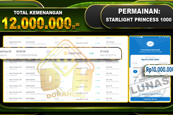 STARLIGHT PRINCESS 1000 Rp.12.000.000