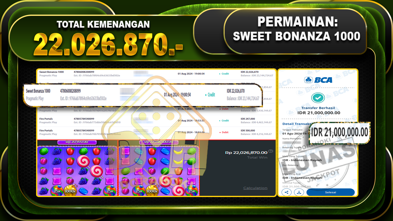 SWEET BONANZA 1000 Rp.22.026.870