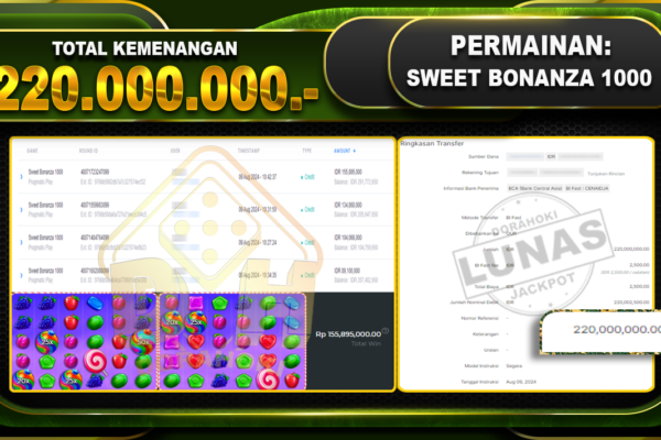 SWEET BONANZA 1000 Rp.220.000.000