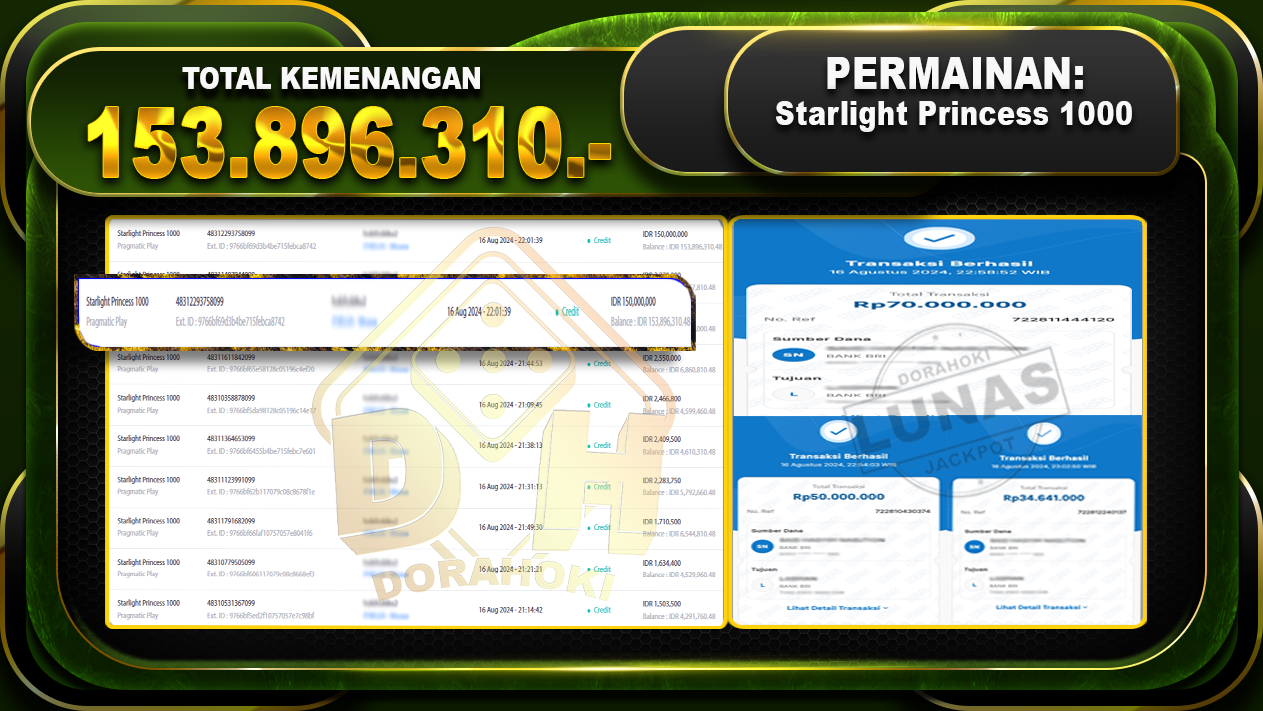 Starlight Princess 1000 Rp 153.896.310