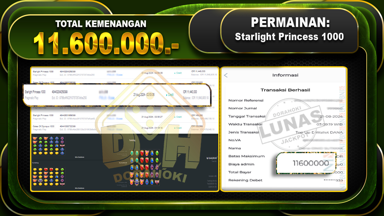 Starlight Princess 1000 Rp.11.600.000