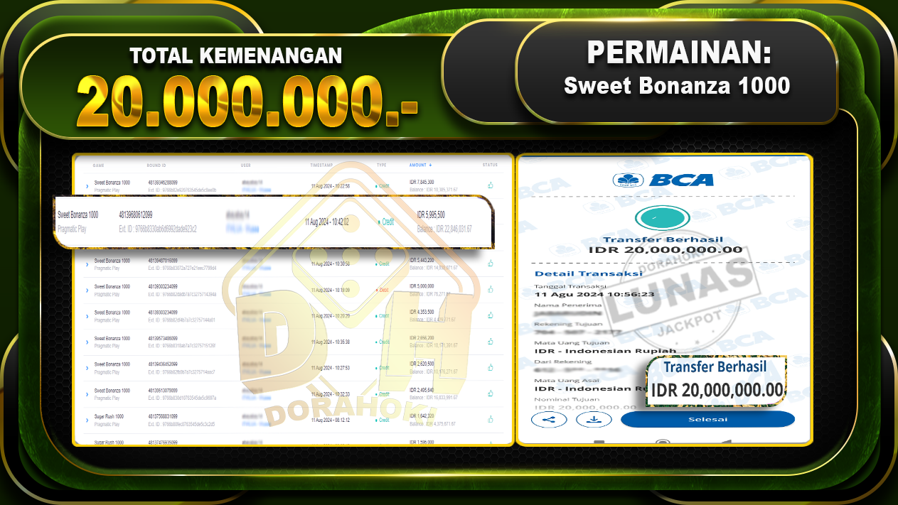 Sweet Bonanza 1000 Rp 20.000.000