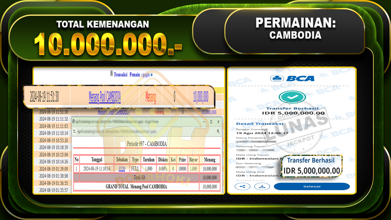 TOGEL CAMBODIA Rp 10.000.000