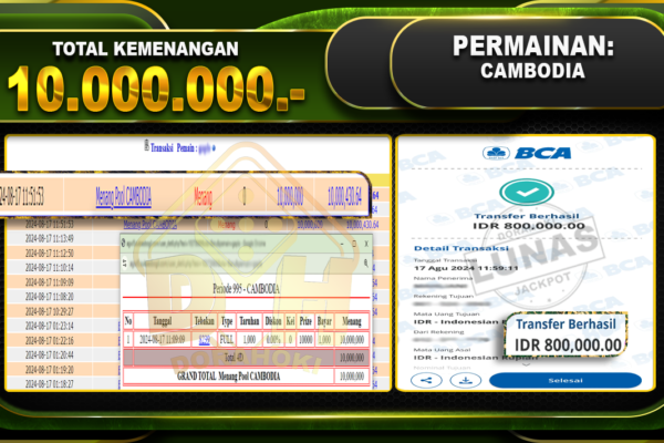 TOGEL CAMBODIA Rp 10.000.000