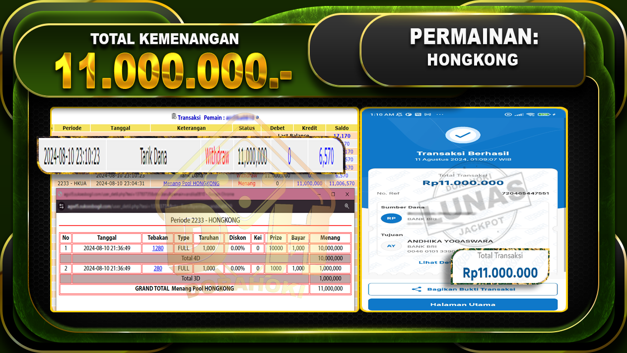 TOGEL HONGKONG Rp 11.000.000