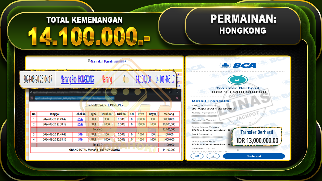 TOGEL HONGKONG Rp.14.100.000