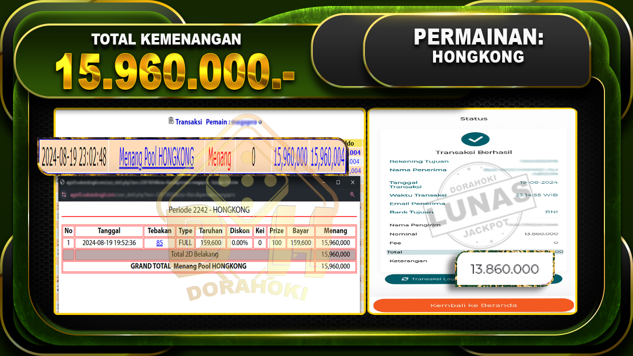 TOGEL HONGKONG Rp.15.960.000