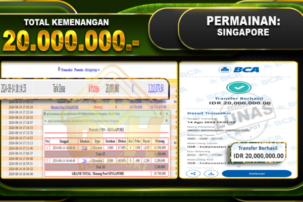 TOGEL SINGAPORE Rp 20.000.000