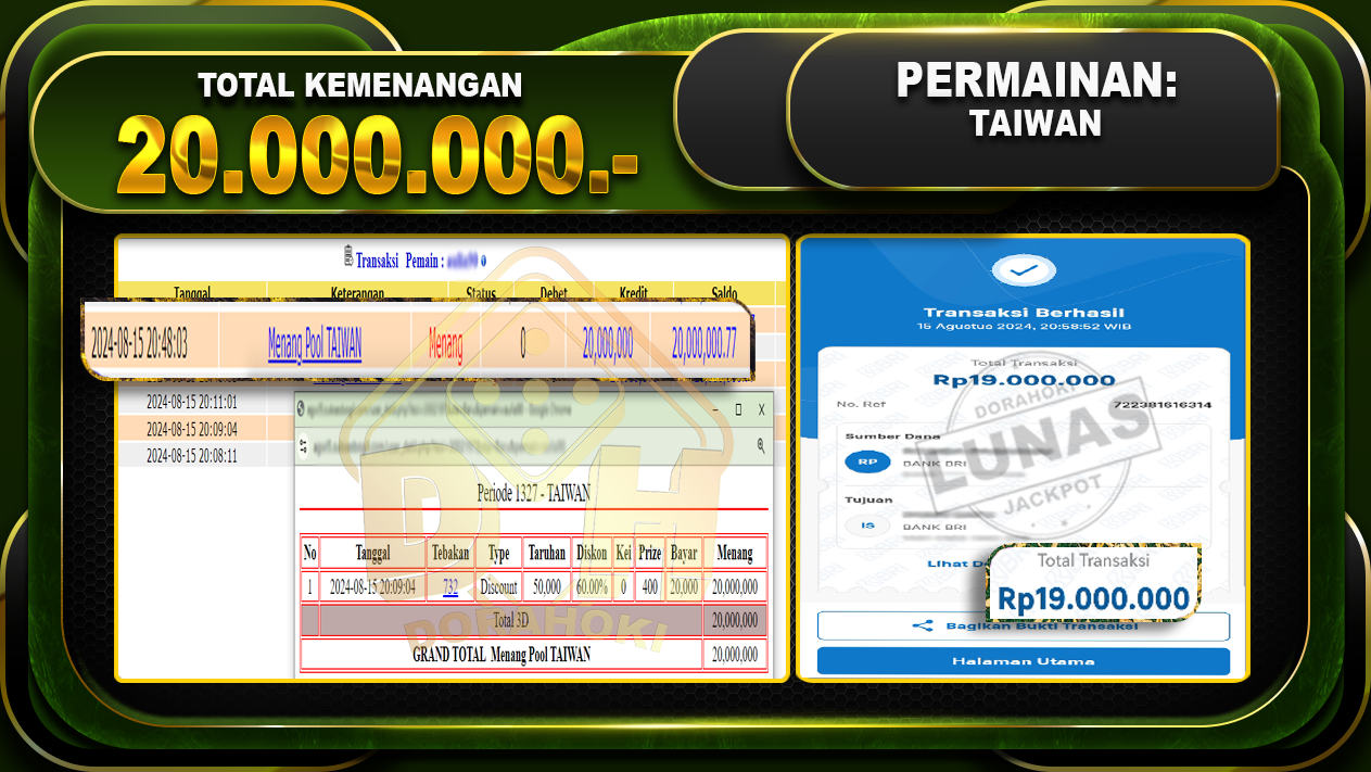 TOGEL TAIWAN Rp 20.000.000