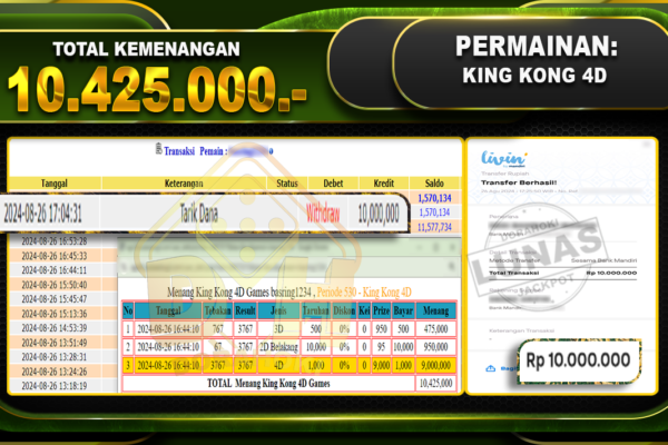 KINGKONG 4D Rp.10.425.000