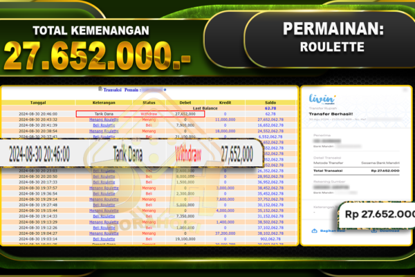 Roulette Rp 27.652.000