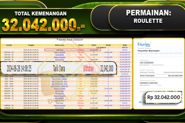 Roulette Rp 32.042.000