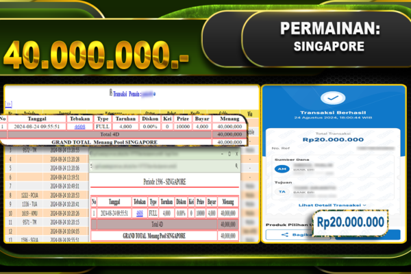 TOGEL SINGAPORE Rp 40.000.000