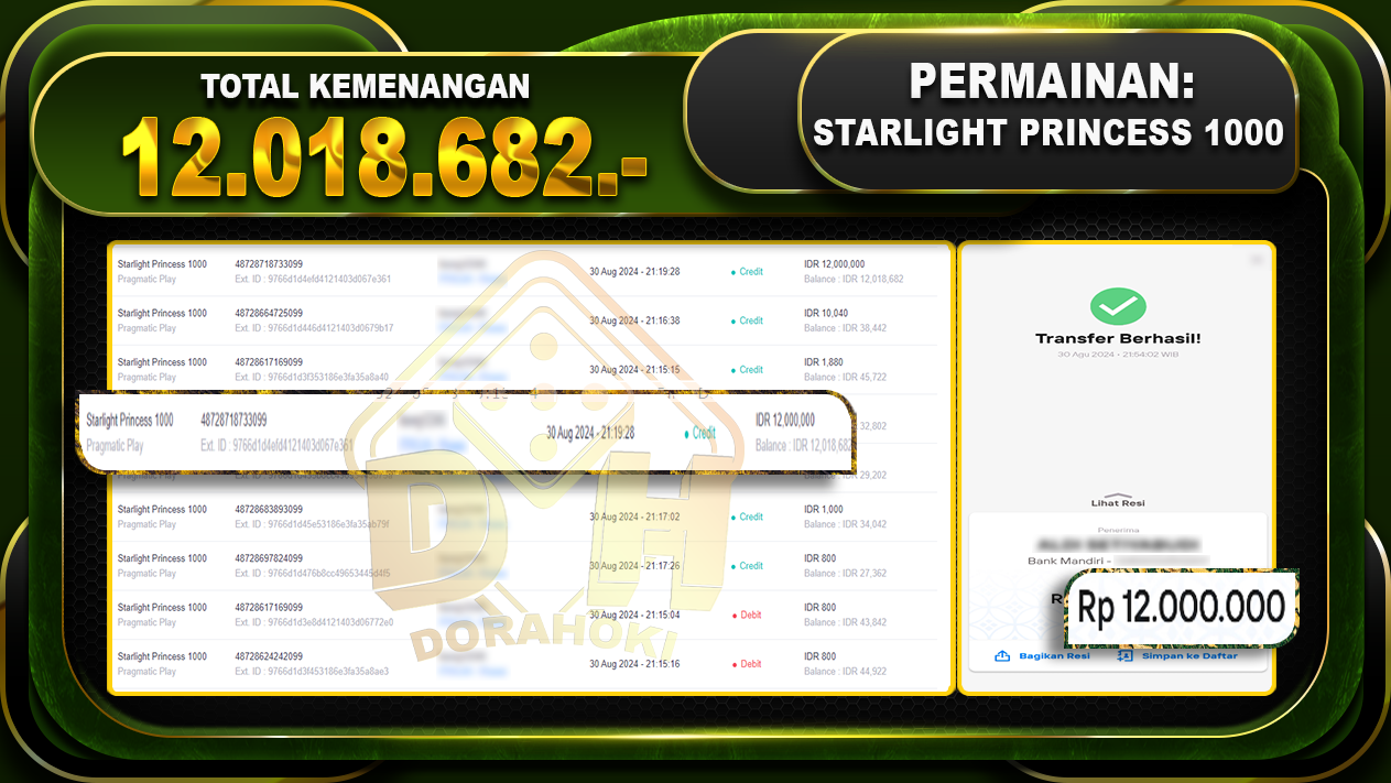 Starlight Princess 1000 Rp.12.018.682