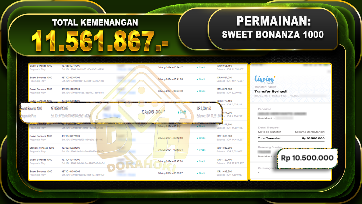 Sweet Bonanza 1000 Rp 11.561.867