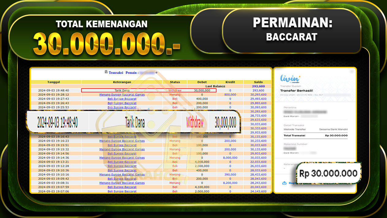 Baccarat Games Rp 30.000.000