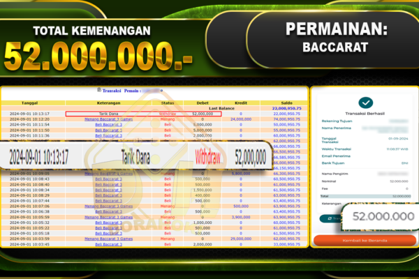 Baccarat Rp 52.000.000