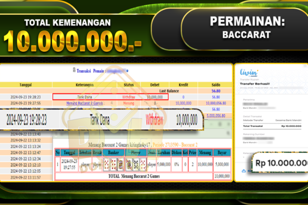 Baccarat Games Rp.10.000.000