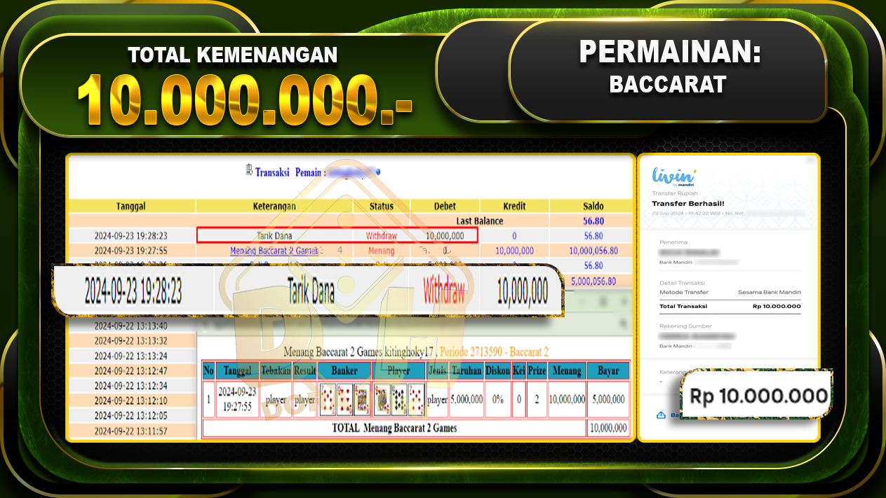 Baccarat Games Rp.10.000.000