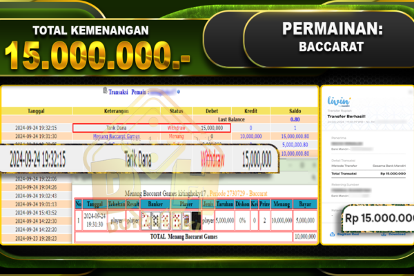 Baccarat Games Rp.15.000.000