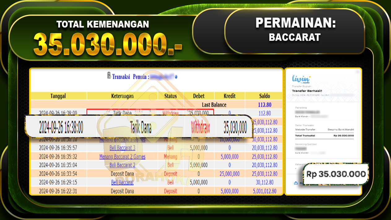 Baccarat Games Rp.35.030.000