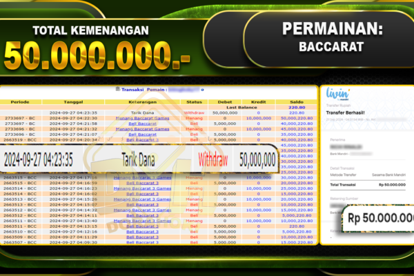 Baccarat Games Rp.50.000.000