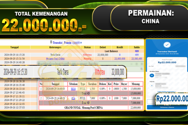 TOGEL CHINA Rp.22.000.000