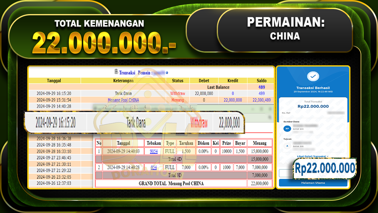 TOGEL CHINA Rp.22.000.000