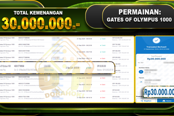 Gates Of Olympus 1000 Rp.30.000.000