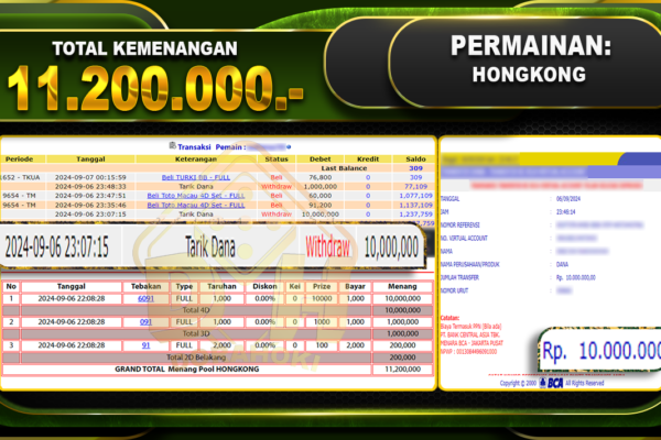 TOGEL HONGKONG Rp 11.200.000