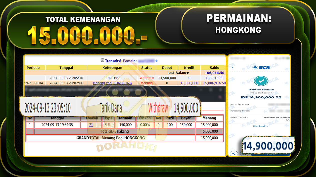 TOGEL HONGKONG Rp. 15.000.000