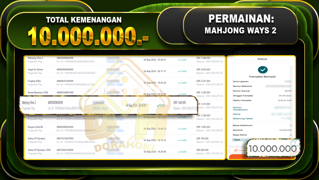 Mahjong Wins 2 Rp.10.000.000