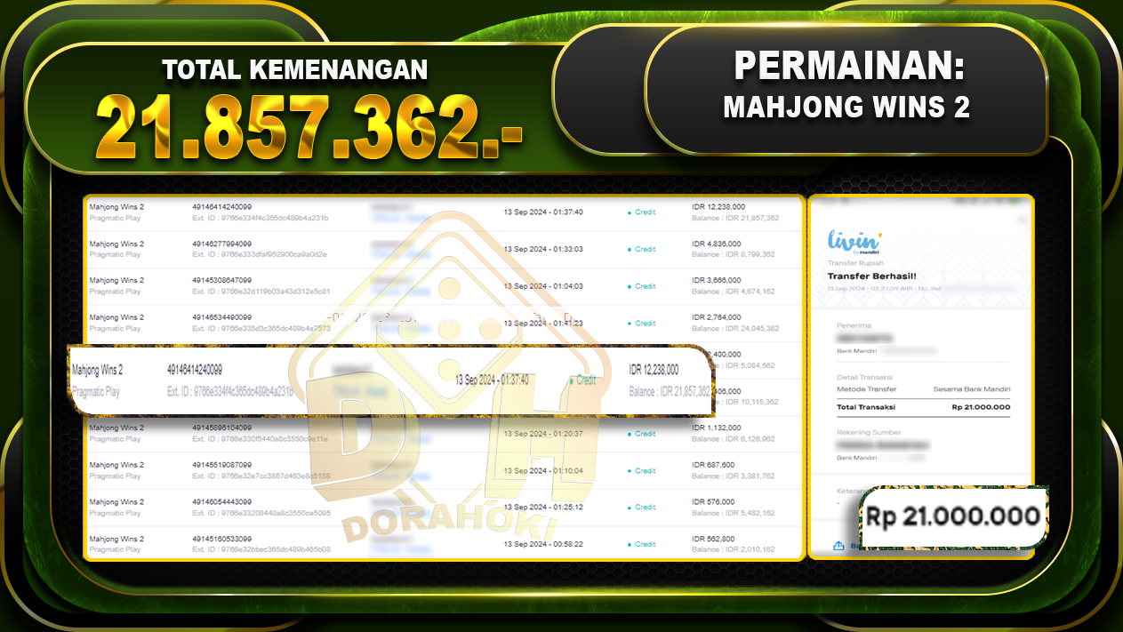 Mahjong Wins 2 Rp. 21.857.362